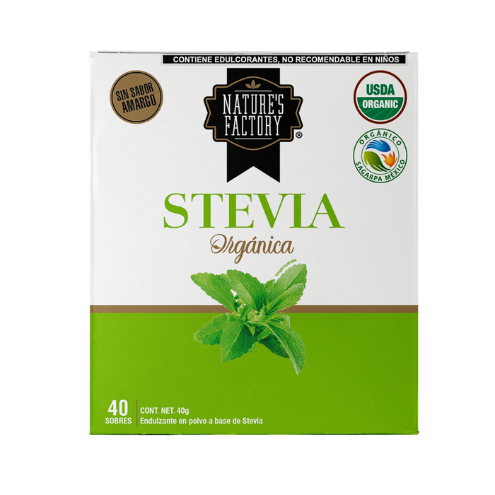 Nature's Factory Stevia de origen natural Pack con 40 sobres