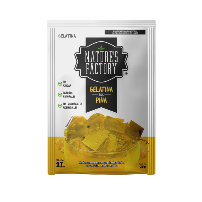 Nature’s Factory • Gelatina en Polvo sabor Piña / Pack de 10 pzas