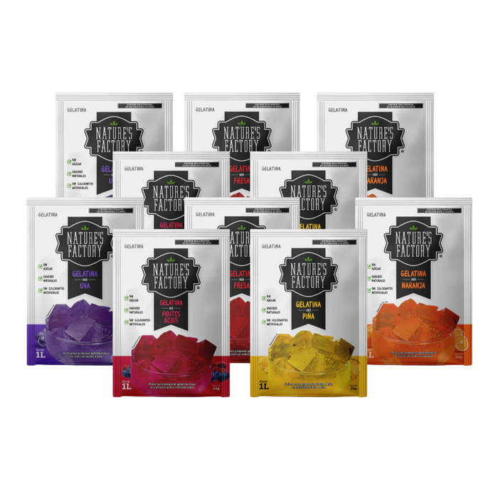 Nature’s Factory • Gelatina en Polvo Sabores Variados / Pack de 10 pzas