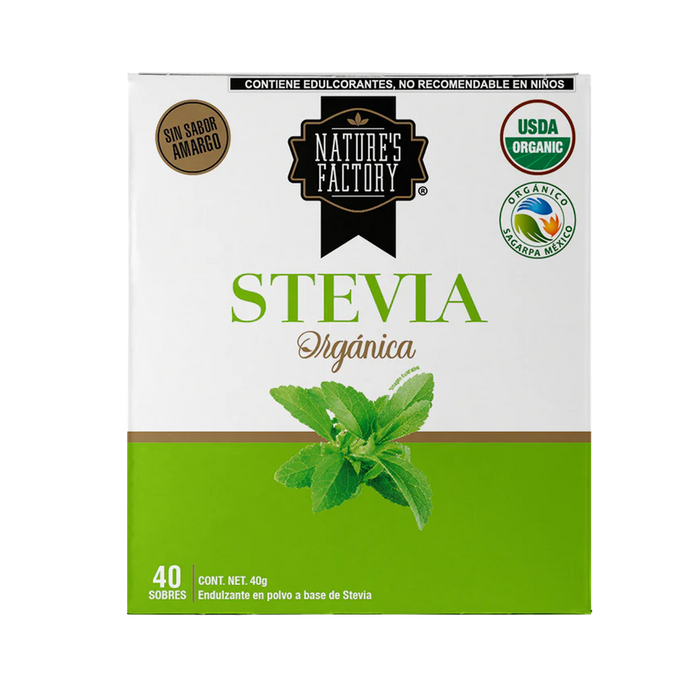 Nature's Factory Stevia de origen natural Pack con 40 sobres