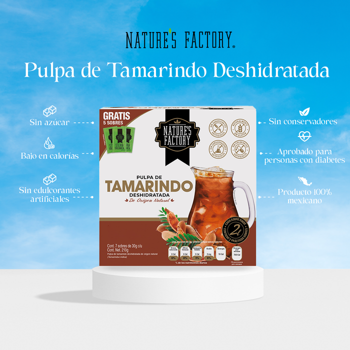 Pulpa de Tamarindo Deshidratado 100% Natural / caja con 7 sobres.