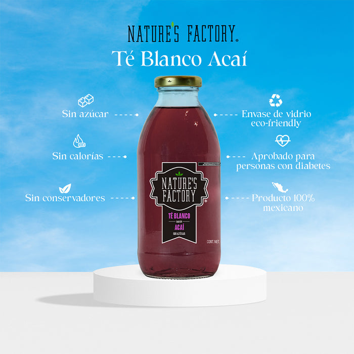 Nature’s Factory • Té Blanco Sabor Acaí Sin Azúcar | 12 piezas