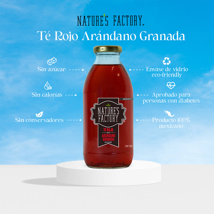 Nature’s Factory • Té Rojo Sabor Arándano Granada Sin Azúcar | 12 piezas