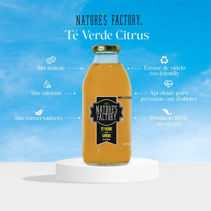 Nature’s Factory • Té Verde Sabor Citrus Sin Azúcar | 12 piezas