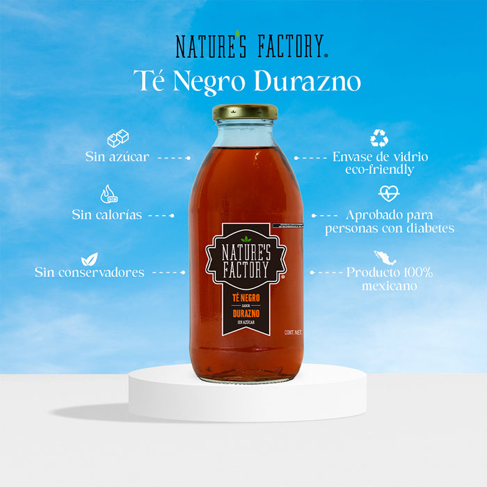 Nature’s Factory • Té Negro Sabor Durazno Sin Azúcar | 12 piezas