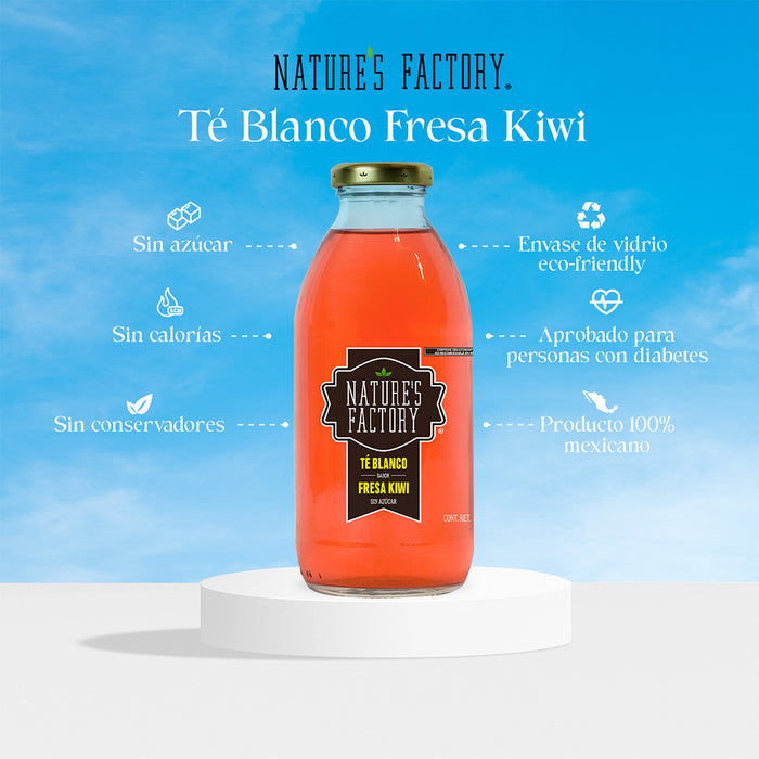 Nature’s Factory • Té Blanco Sabor Fresa Kiwi Sin Azúcar | 12 piezas