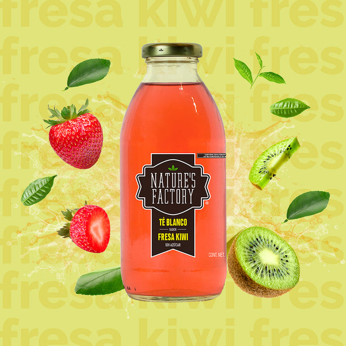 Nature’s Factory • Té Blanco Sabor Fresa Kiwi Sin Azúcar | 12 piezas