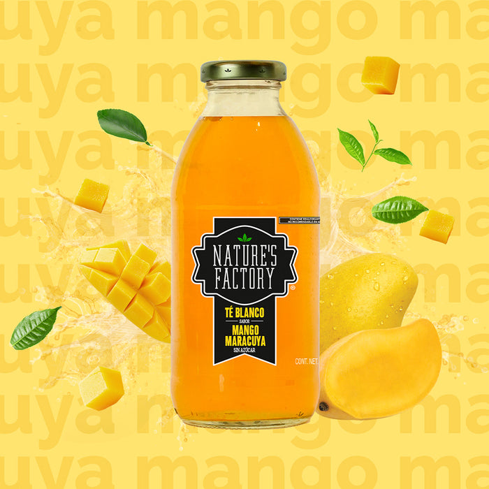 Nature’s Factory • Té Blanco Sabor Mango Maracuyá Sin Azúcar | 12 piezas