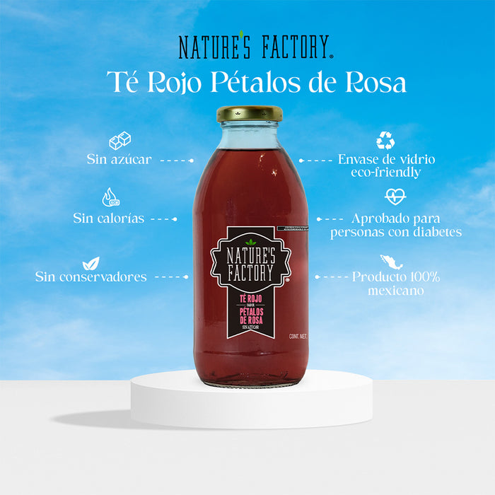 Nature’s Factory • Té Rojo Sabor Pétalos de Rosa Sin Azúcar | 12 piezas