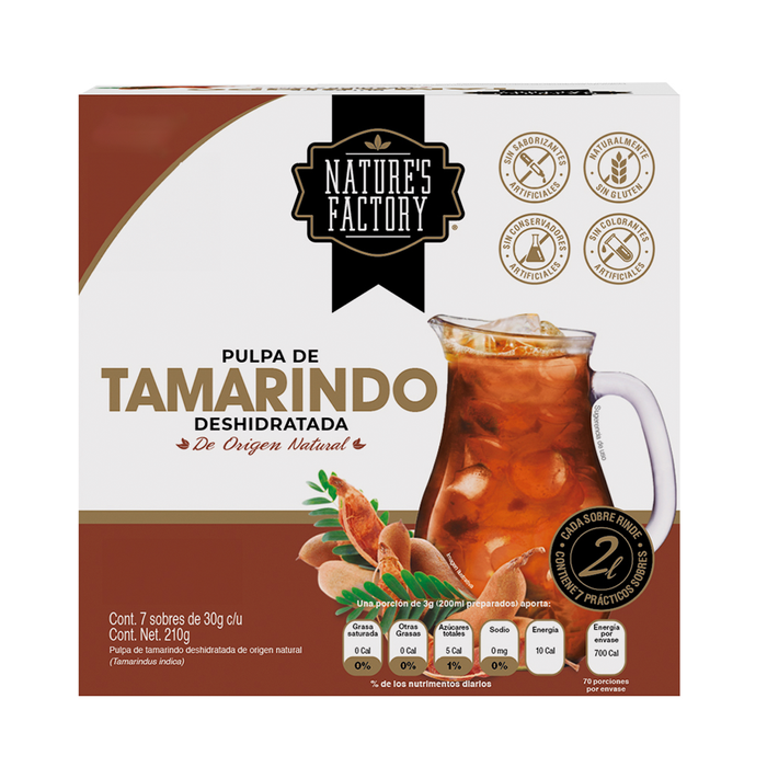 Pulpa de Tamarindo Deshidratado 100% Natural / caja con 7 sobres.