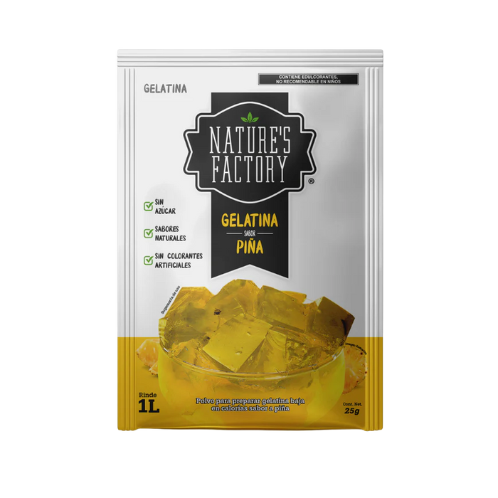 Nature’s Factory • Gelatina en Polvo sabor Piña / Pack de 10 pzas