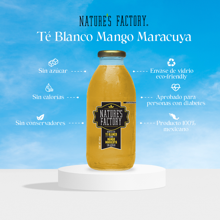 Té Blanco Sabor Mango Maracuyá Sin Azúcar | 12 piezas